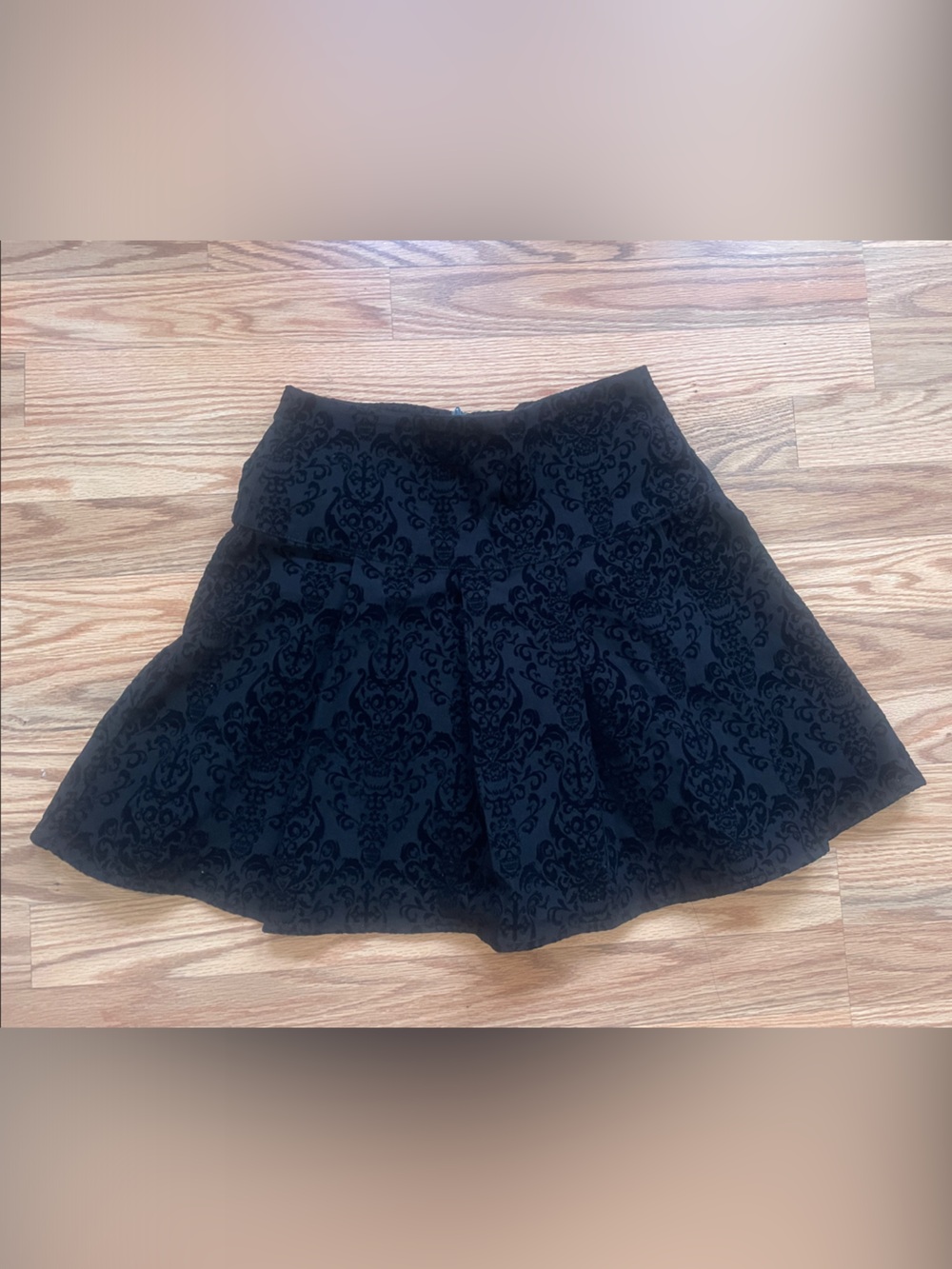 Killstar Black Velvet Burnout Circle Skater Skirt